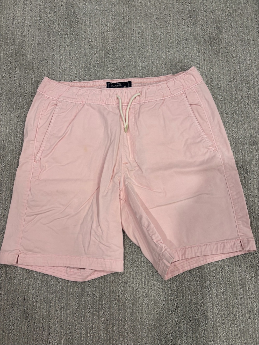 Abercrombie & Fitch Light Pink Drawstring Cotton Athletic Shorts